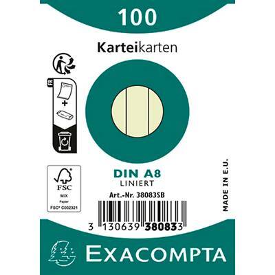 Exacompta Indexkaarten 38083SB A8 Groen 5,2 x 7,4 x 2,3 cm Pak van 48