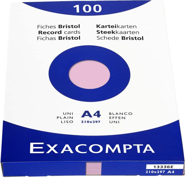 Exacompta Indexkaarten 13336E A4 Roze 21,3 x 30 x 2,5 cm