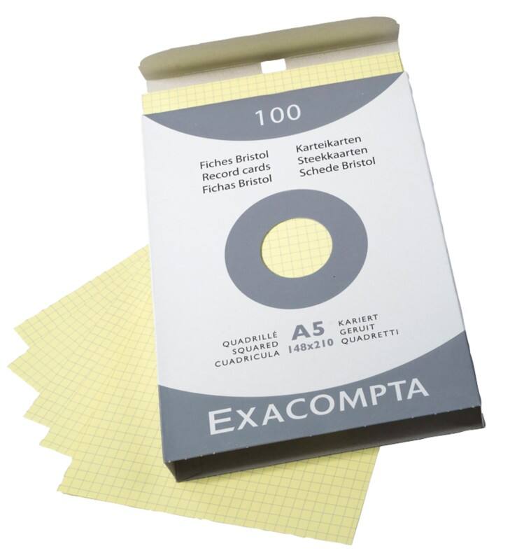Exacompta Indexkaarten 13228E A5 Geel 15 x 21,2 x 2.5 cm