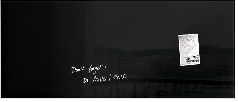 Sigel Artverum Glasbord Magnetisch Enkel 130 (B) x 55 (H) cm Zwart