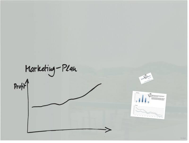 Sigel Artverum Glasbord Magnetisch Enkel 120 (B) x 90 (H) cm Grijs
