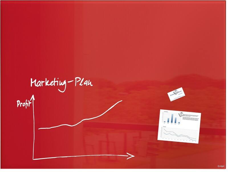 Sigel Artverum Glasbord Magnetisch Enkel 120 (B) x 90 (H) cm Rood