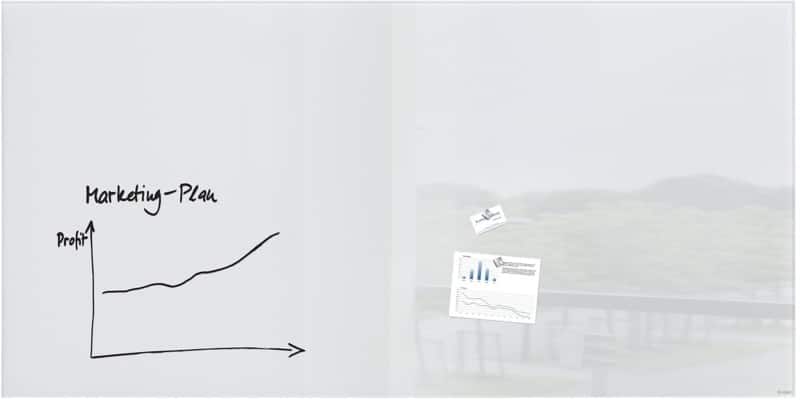 Sigel Artverum Glasbord Magnetisch Enkel 200 (B) x 100 (H) cm Wit