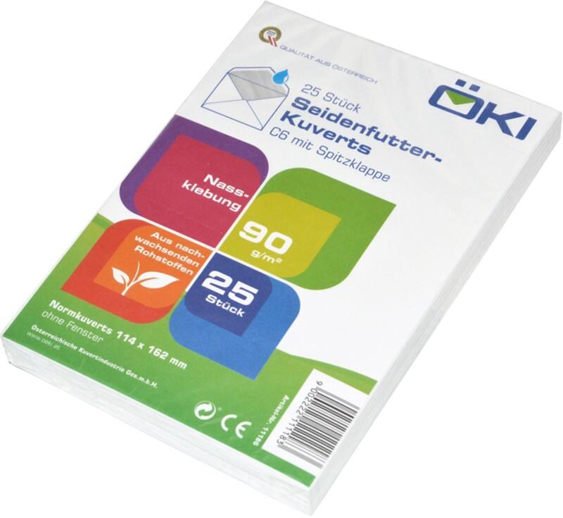 ÖKI Enveloppen Effen C6 Gegomd Wit 25 stuks