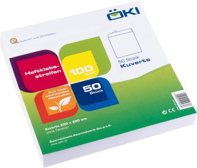 ÖKI Enveloppen Effen Zelfklevend Wit 50 stuks