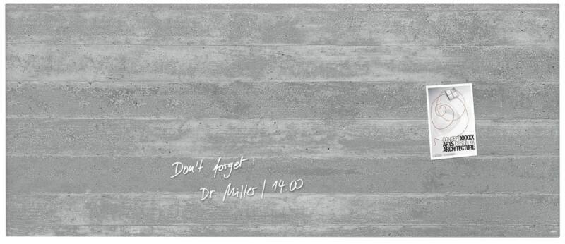 Sigel Glasbord Wandmontage Magnetisch Enkel 130 (B) x 55 (H) cm Grijs