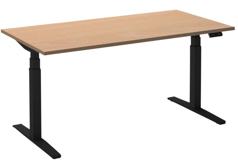 Ceha Adjust 2 Plus Elektrisch hoogteverstelbaar Zit-sta-bureau Rechthoekig Beuken T-Voet 1,200 (B) x 800 (D) x 1,300 (H) mm Melamine, metaal