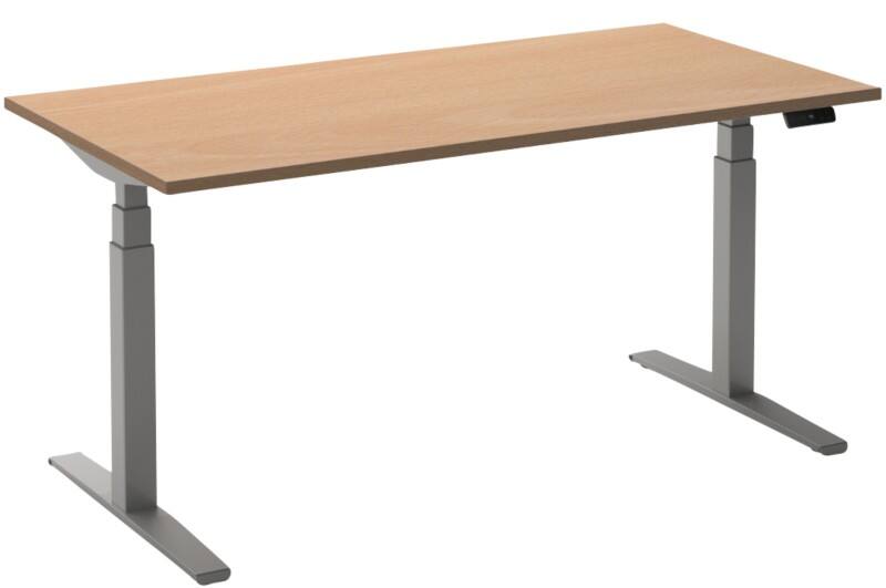 Ceha Adjust 2 Plus Elektrisch hoogteverstelbaar Zit-sta-bureau Rechthoekig Beuken T-Voet 1,200 (B) x 800 (D) x 1,300 (H) mm Melamine, metaal