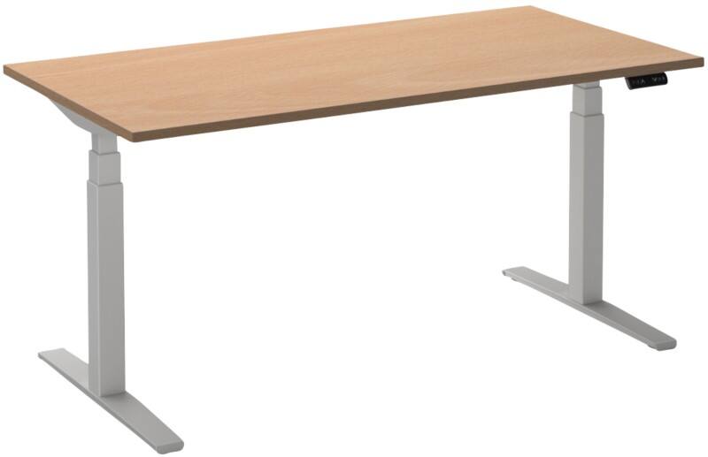 Ceha Adjust 2 Plus Elektrisch hoogteverstelbaar Zit-sta-bureau Rechthoekig Beuken T-Voet 1,200 (B) x 800 (D) x 1,300 (H) mm Melamine, metaal