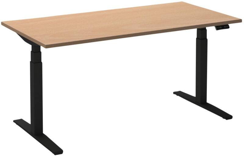 Ceha Adjust 2 Plus Elektrisch hoogteverstelbaar Zit-sta-bureau Rechthoekig Beuken T-Voet 1,400 (B) x 800 (D) x 1,300 (H) mm Melamine, metaal
