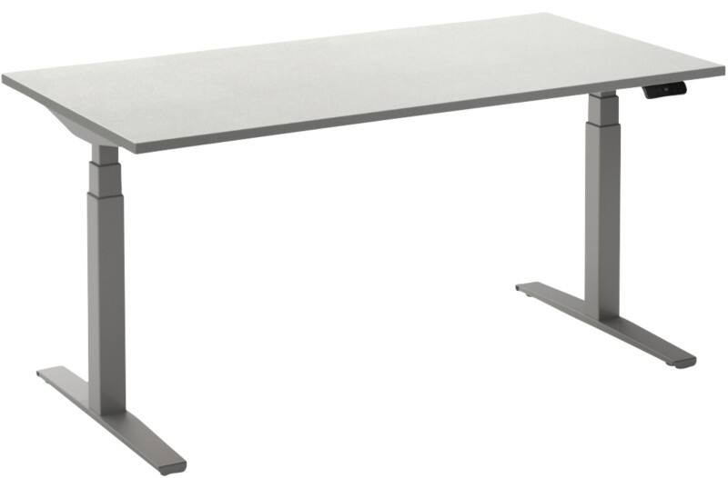 Ceha Adjust 2 Plus Elektrisch hoogteverstelbaar Zit-sta-bureau Rechthoekig Wit T-Voet 1,600 (B) x 800 (D) x 1,300 (H) mm Melamine, metaal
