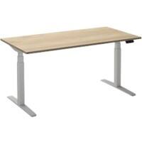 Ceha Rechthoekig Zit-sta-bureau Elektronisch In hoogte verstelbaar Wit Rustiek eiken wit Melamine, metaal 1.800 x 900 x 1.300 mm Snelle montage