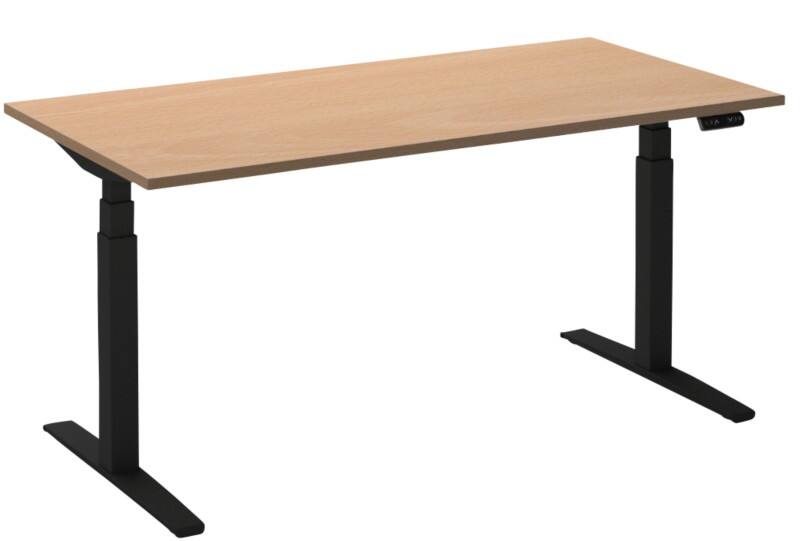 Ceha Adjust 2 Plus Elektrisch hoogteverstelbaar Zit-sta-bureau Rechthoekig Beuken T-Voet 1,600 (B) x 800 (D) x 1,300 (H) mm Melamine, metaal