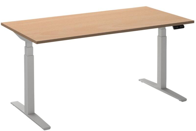 Ceha Adjust 2 Plus Elektrisch hoogteverstelbaar Zit-sta-bureau Rechthoekig Beuken T-Voet 1,600 (B) x 800 (D) x 1,300 (H) mm Melamine, metaal