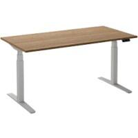 Ceha Rechthoekig Zit-sta-bureau Elektronisch In hoogte verstelbaar Wit Rustiek eiken tabak Melamine, metaal 2.000 x 800 x 1.300 mm Snelle montage