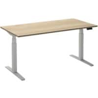 Ceha Adjust 2 Plus Elektrisch hoogteverstelbaar Zit-sta-bureau Rechthoekig Wit Eiken T-Voet 2,000 (B) x 800 (D) x 1,300 (H) mm Melamine, metaal