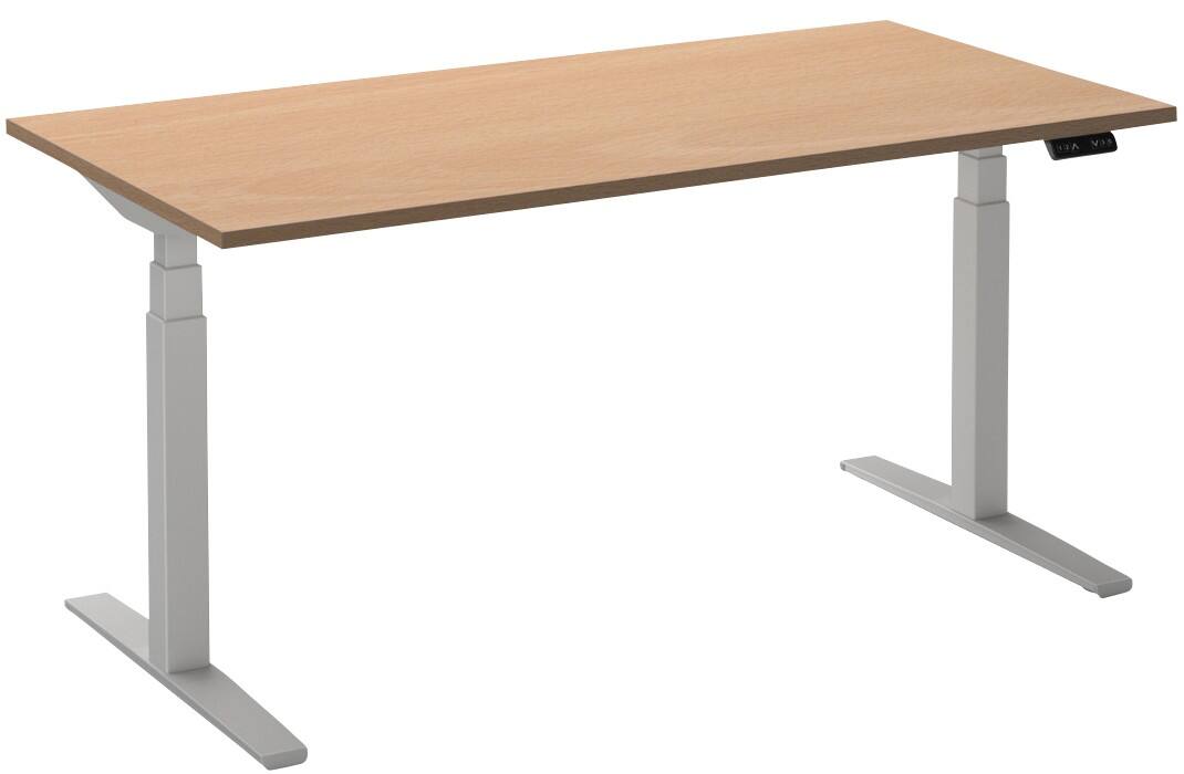 Ceha Adjust 2 Plus Elektrisch hoogteverstelbaar Zit-sta-bureau Rechthoekig Beuken T-Voet 1,600 (B) x 800 (D) x 1,300 (H) mm Melamine, metaal