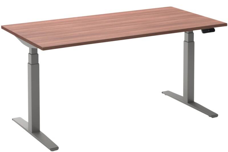 Ceha Adjust 2 Plus Elektrisch hoogteverstelbaar Zit-sta-bureau Rechthoekig Havanabruin Eiken T-Voet 1,600 (B) x 800 (D) x 1,300 (H) mm Melamine, metaal