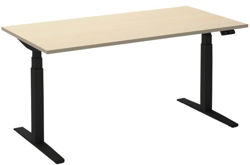 Ceha Adjust 2 Plus Elektrisch hoogteverstelbaar Zit-sta-bureau Rechthoekig Ahorn T-Voet 1,400 (B) x 800 (D) x 1,300 (H) mm Melamine, metaal