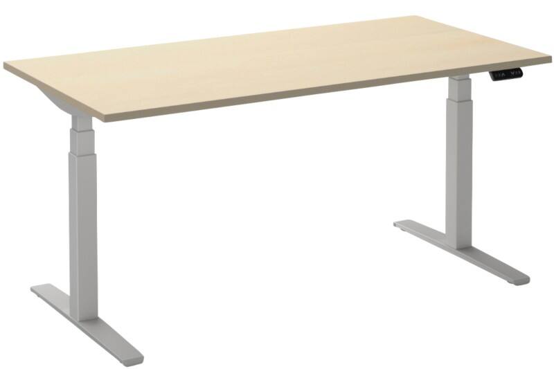 Ceha Adjust 2 Plus Elektrisch hoogteverstelbaar Zit-sta-bureau Rechthoekig Ahorn T-Voet 1,400 (B) x 800 (D) x 1,300 (H) mm Melamine, metaal