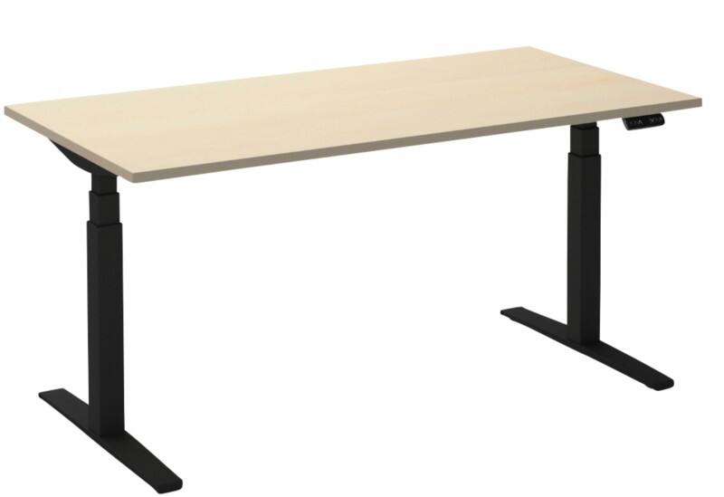 Ceha Adjust 2 Plus Elektrisch hoogteverstelbaar Zit-sta-bureau Rechthoekig Ahorn T-Voet 1,600 (B) x 800 (D) x 1,300 (H) mm Melamine, metaal