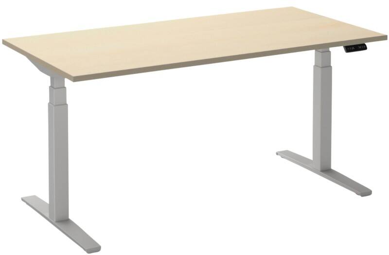 Ceha Adjust 2 Plus Elektrisch hoogteverstelbaar Zit-sta-bureau Rechthoekig Ahorn T-Voet 1,400 (B) x 800 (D) x 1,300 (H) mm Melamine, metaal