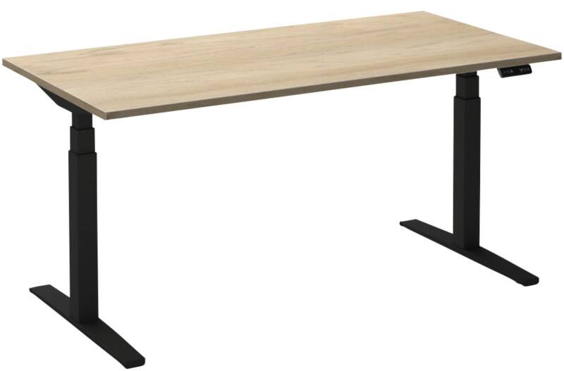 Ceha Adjust 2 Plus Elektrisch hoogteverstelbaar Zit-sta-bureau Rechthoekig Wit Eiken T-Voet 1,200 (B) x 800 (D) x 1,300 (H) mm Melamine, metaal