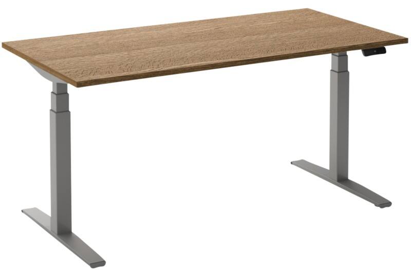 Ceha Adjust 2 Plus Elektrisch hoogteverstelbaar Zit-sta-bureau Rechthoekig Tabak Eiken T-Voet 1,200 (B) x 800 (D) x 1,300 (H) mm Melamine, metaal