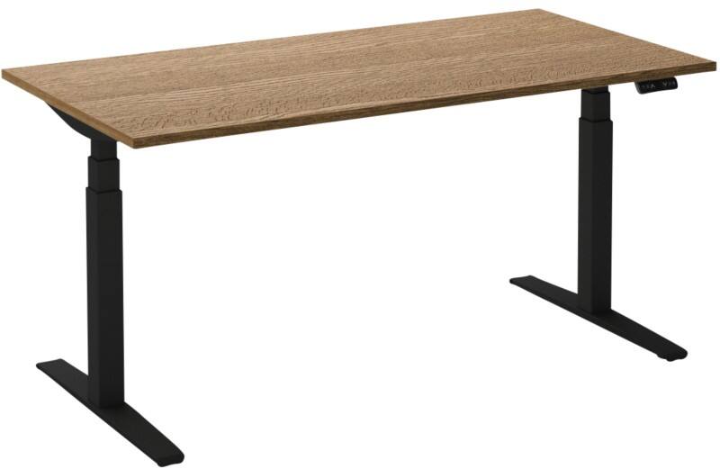 Ceha Adjust 2 Plus Elektrisch hoogteverstelbaar Zit-sta-bureau Rechthoekig Tabak Eiken T-Voet 1,400 (B) x 800 (D) x 1,300 (H) mm Melamine, metaal