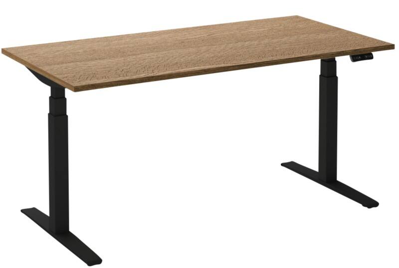 Ceha Adjust 2 Plus Elektrisch hoogteverstelbaar Zit-sta-bureau Rechthoekig Tabak Eiken T-Voet 1,600 (B) x 800 (D) x 1,300 (H) mm Melamine, metaal