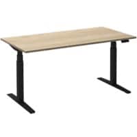 Ceha Adjust 2 Plus Elektrisch hoogteverstelbaar Zit-sta-bureau Rechthoekig Wit Eiken T-Voet 1,600 (B) x 800 (D) x 1,300 (H) mm Melamine, metaal