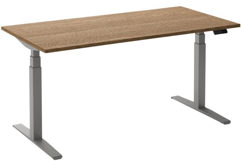 Ceha Adjust 2 Plus Elektrisch hoogteverstelbaar Zit-sta-bureau Rechthoekig Tabak Eiken T-Voet 1,600 (B) x 800 (D) x 1,300 (H) mm Melamine, metaal