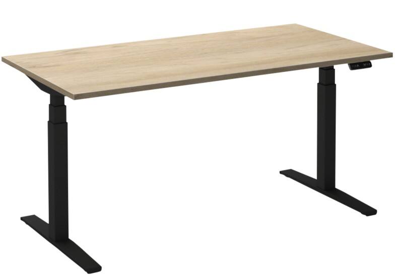 Ceha Adjust 2 Plus Elektrisch hoogteverstelbaar Zit-sta-bureau Rechthoekig Wit Eiken T-Voet 1,800 (B) x 900 (D) x 1,300 (H) mm Melamine, metaal