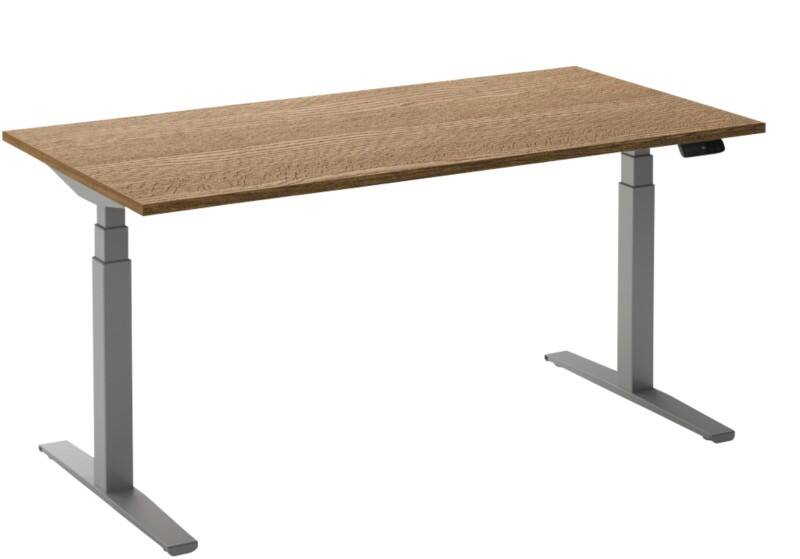 Ceha Adjust 2 Plus Elektrisch hoogteverstelbaar Zit-sta-bureau Rechthoekig Tabak Eiken T-Voet 1,800 (B) x 900 (D) x 1,300 (H) mm Melamine, metaal