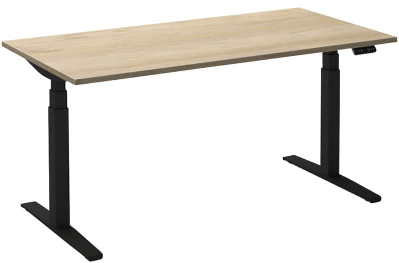 Ceha Adjust 2 Plus Elektrisch hoogteverstelbaar Zit-sta-bureau Rechthoekig Wit Eiken T-Voet 2,000 (B) x 800 (D) x 1,300 (H) mm Melamine, metaal