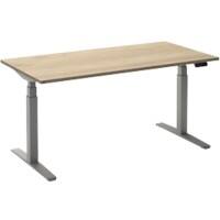 Ceha Adjust 2 Plus Elektrisch hoogteverstelbaar Zit-sta-bureau Rechthoekig Wit Eiken T-Voet 1,800 (B) x 800 (D) x 1,300 (H) mm Melamine, metaal