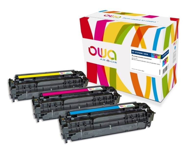 OWA CF 370 AM Compatibel HP Tonercartridge CF 370 AM Cyaan, geel, magenta 3 Stuks