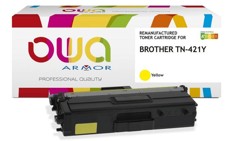 OWA TN-421Y Compatibel Brother Tonercartridge Geel