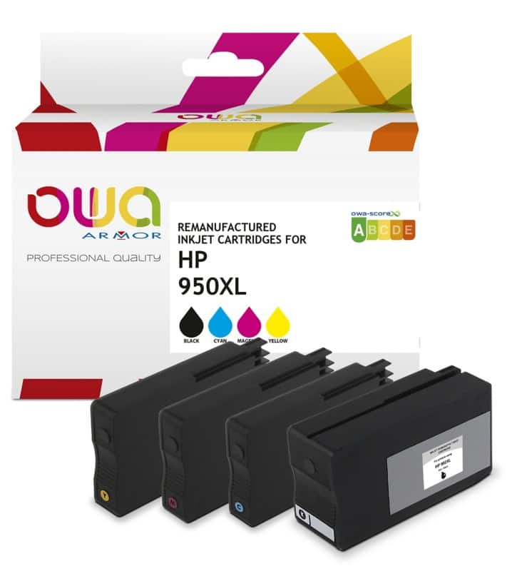 OWA HP950/951XL Compatibel HP Inktcartridge K10312OW Cyaan, geel, magenta, zwart 4 Stuks