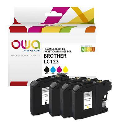 OWA LC123 Compatibel Brother Inktcartridge K10344OW Cyaan, geel, magenta, zwart 4 Stuks