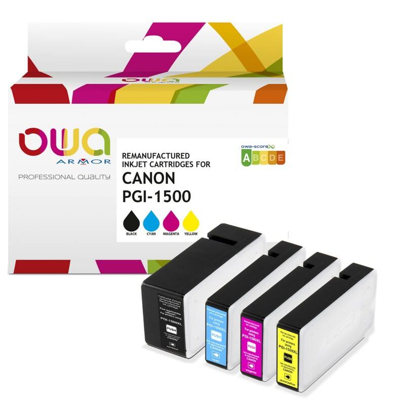OWA PGI1500XL Compatibel Inktcartridge K10404OW Cyaan, geel, magenta, zwart 4 Stuks