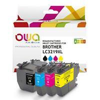 OWA LC3219XL Compatibel Brother Inktcartridge K10535OW Cyaan, geel, magenta, zwart 4 Stuks