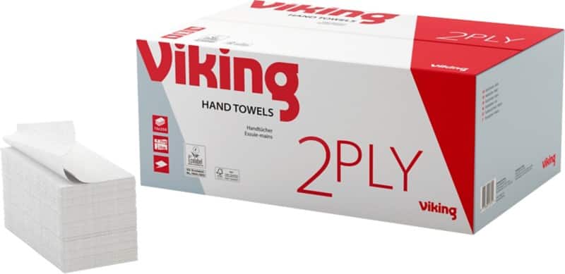 Viking Standard Handdoek V-vouw Wit 2-laags 1185069 15 Stuks à 250 Vellen