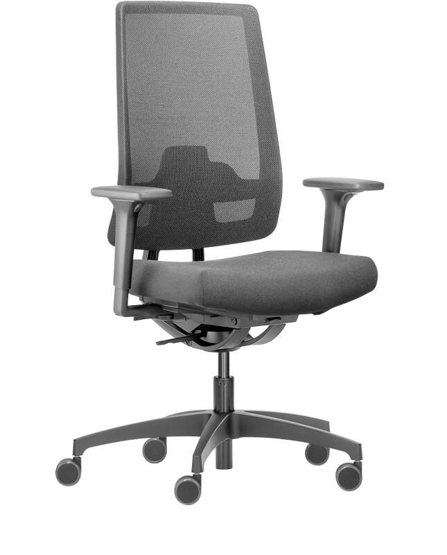 Dauphin Indeed Bureaustoel Synchroonmechanisme 2D armleuning Zwart 150 kg ID 7056_SLP 720 x 720 mm