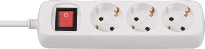 brennenstuhl Stekkerdoos met schakelaar 1550620413 3 stopcontacten 1,4 m Wit