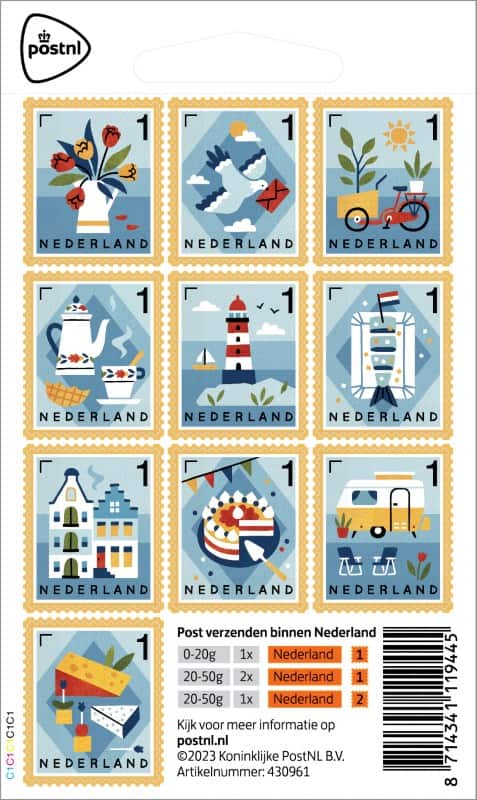 Postnl echt hollands postzegel waarde 1 nl zelfklevend 10 stuks