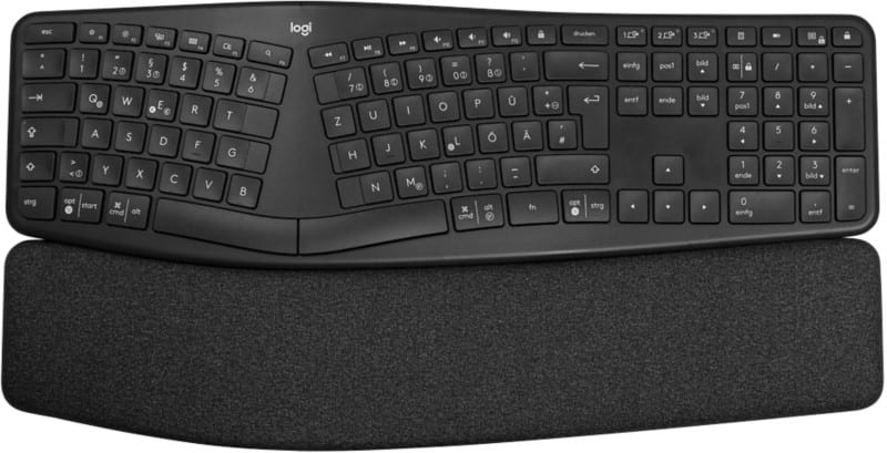 Logitech Ergo Draadloos toetsenbord QWERTZ (DE) Met bluetooth Grafiet K860