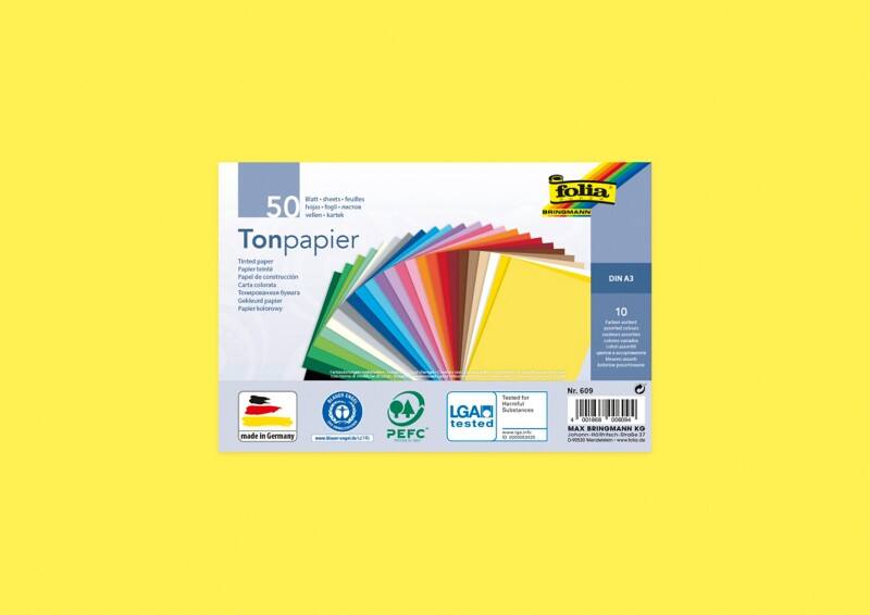 Folia A3 Knutselpapier Kleurenassortiment Recycled 130 g/m² 50 Vellen