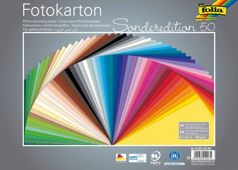 Folia Gekleurd papier Kleurenassortiment Recycled 300 g/m² 50 Vellen