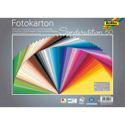 Folia Gekleurd papier Kleurenassortiment Recycled 300 g/m² 50 Vellen